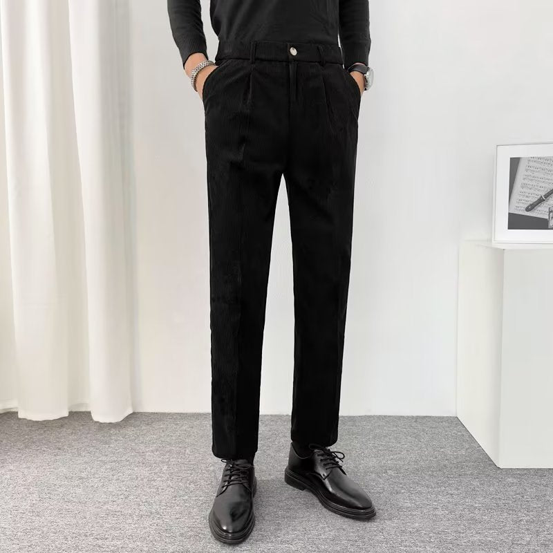 All-Match-Anzughose mit Stretch-Drapierung, gerade, knöchellange Cargohose