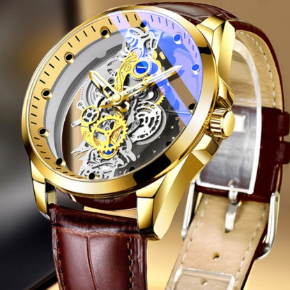 Men Watch Skeleton Automatic Quartz Watch Gold Skeleton Vintage Man Watch Mens Watches Top Brand Luxury - ARCHSHOPE