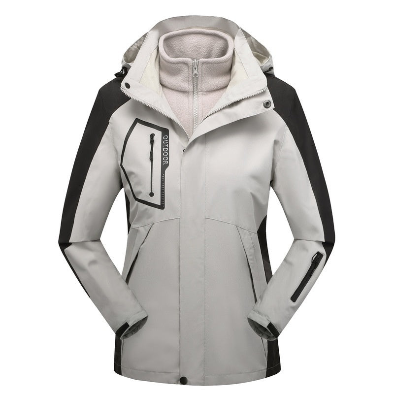 Winter Outdoor Drei-in-Eins-Mantel Warmhaltende Baumwollkleidung Shell-Jacke Baumwollgepolsterter Mantel Für Männer Und Frauen
