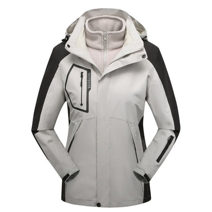 Winter Outdoor Drei-in-Eins-Mantel Warmhaltende Baumwollkleidung Shell-Jacke Baumwollgepolsterter Mantel Für Männer Und Frauen