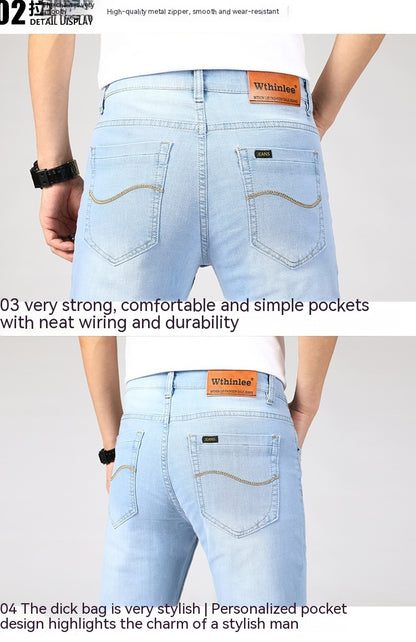 Jeans d'été pour hommes Pantalons droits pour hommes