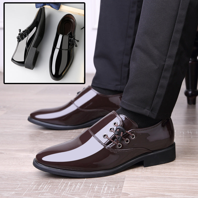 Chaussures italiennes en cuir verni tendance pour hommes, chaussures d'affaires à lacets, Oxfords grande taille, chaussures de soirée de mariage pour hommes, cuir noir