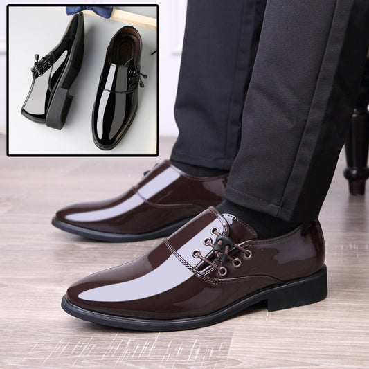 Trending Italian Patent Leather Shoes For Men Business Shoe Lace Up Oxfords Plus Size Male Wedding Party Shoes Men Black Leather - ARCHSHOPE
