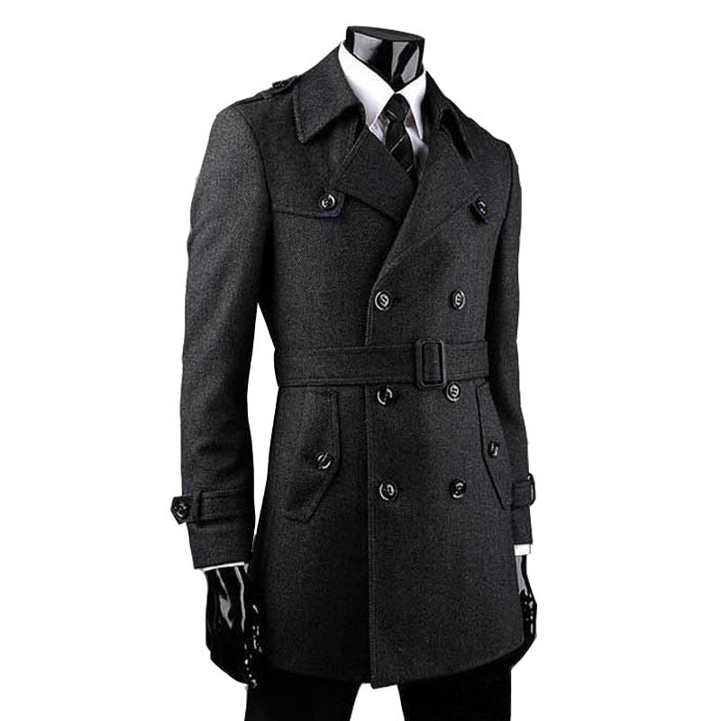 Junge Und Mittleren alters Kaschmir Mantel Fett Casual Tweed Trenchcoat Lose