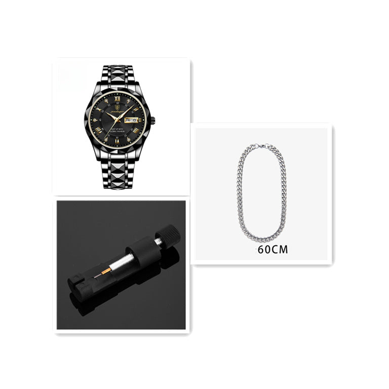 Men's Waterproof Double Calendar Luminous Quartz Watch - ARCHSHOPE