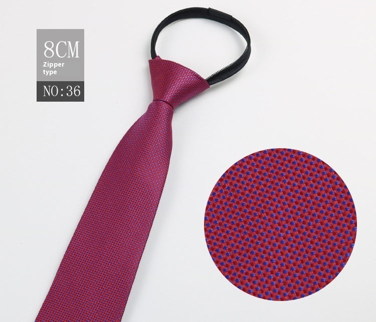 Black Men's Tie Striped Blue Business Tie Lazy Zip Tie In Stock Wholesale Pull Peels - ARCHSHOPE