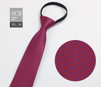 Black Men's Tie Striped Blue Business Tie Lazy Zip Tie In Stock Wholesale Pull Peels - ARCHSHOPE