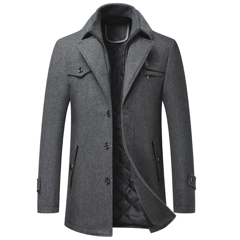 Herren Wollmantel mit dicker Wollmischung