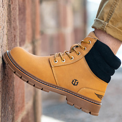 Herrenmode Lässige High-Top-Arbeitsschutzschuhe mit Anti-Smashing- und Anti-Penetrationsschutz
