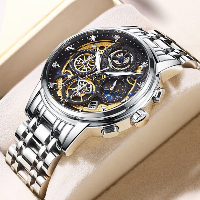 Men's Stainless Steel Multifunction Quartz Watch - ARCHSHOPE
