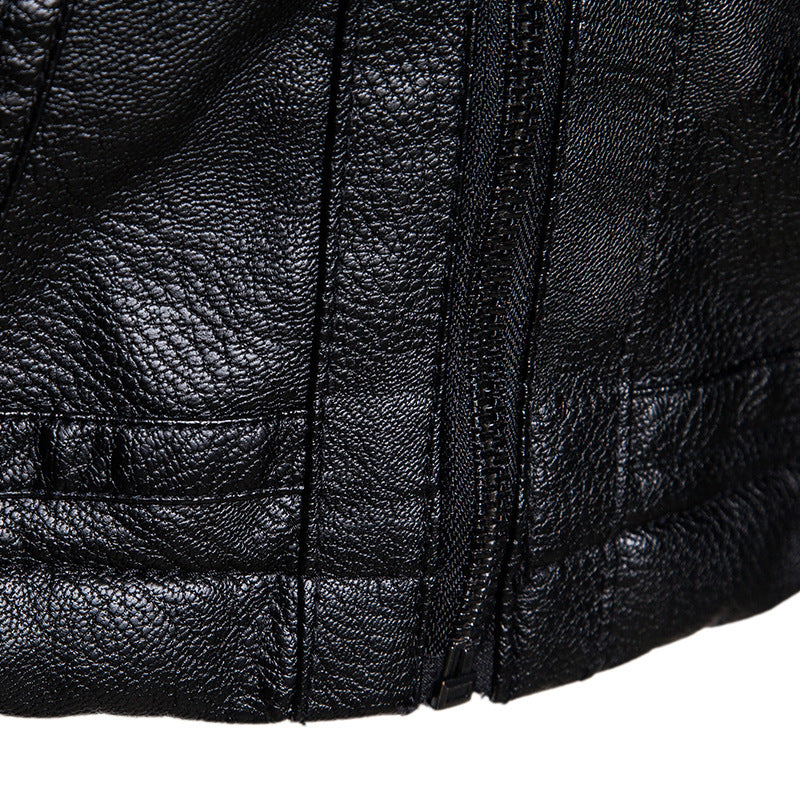 Slim Fit Revers Business Casual Lederjacke für Herren