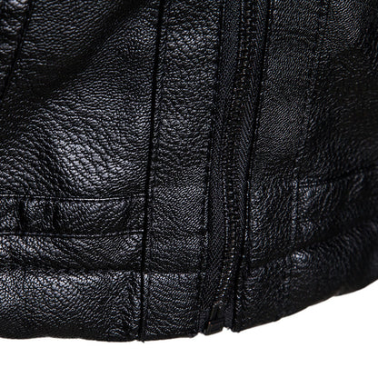 Slim Fit Revers Business Casual Lederjacke für Herren