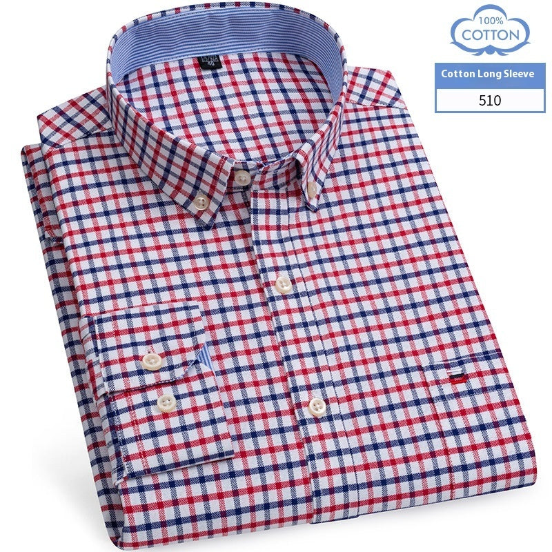 Chemise en coton à manches longues pour homme, coupe slim, style business décontracté