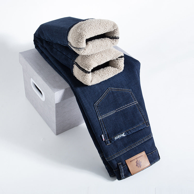 Mit Fleece gefütterte, gepolsterte, warmhaltende Jeans für Herren