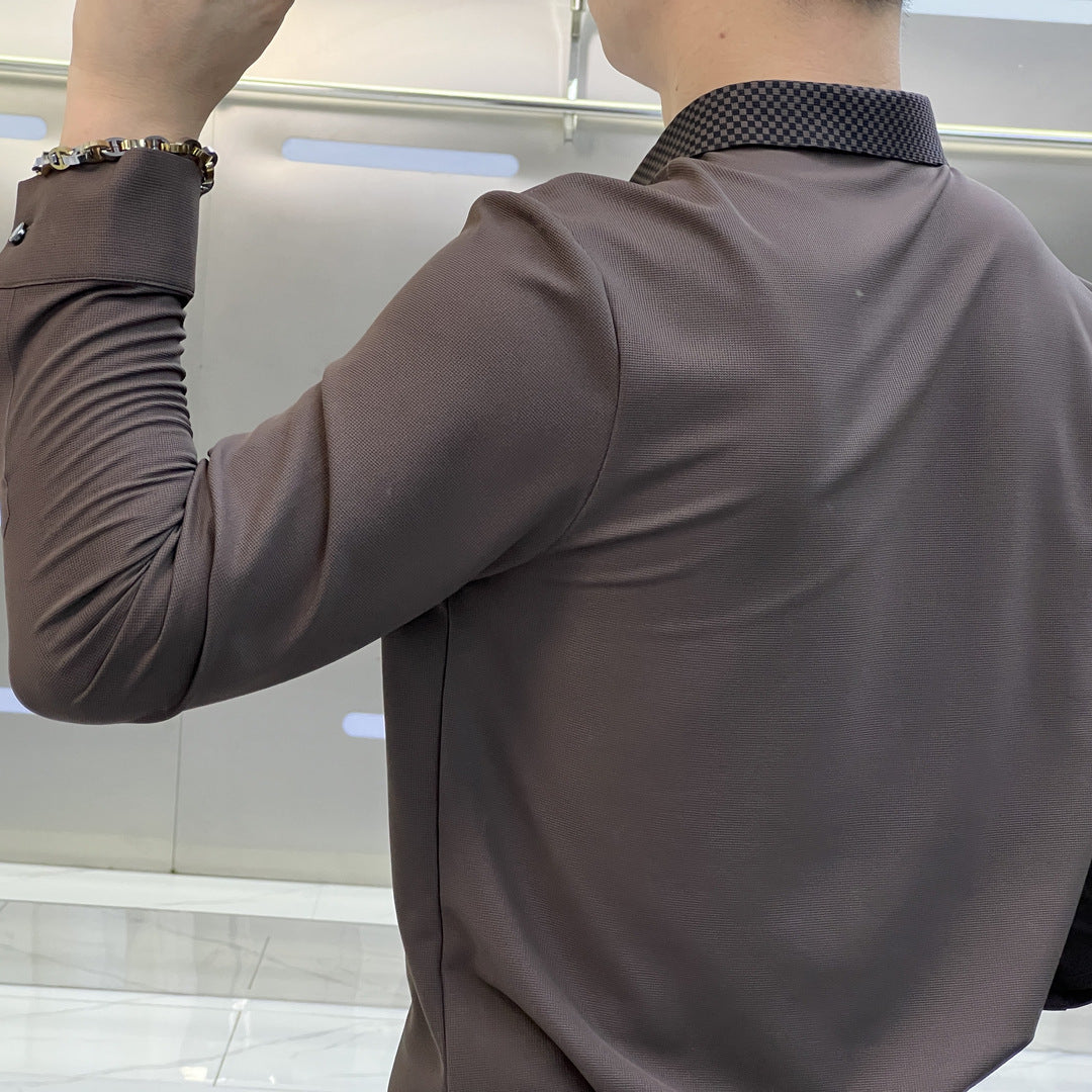 Chemise à manches longues décontractée pour homme