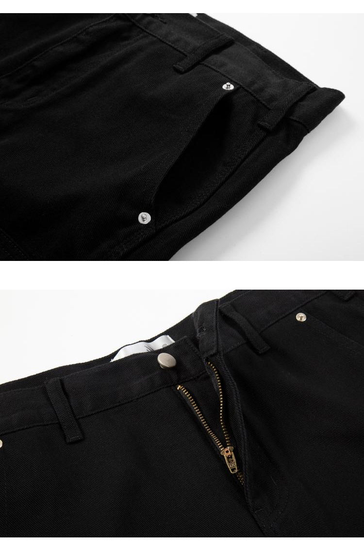 High Street Straight Leg Skinny Jeans Herren Schwarz und Weiß