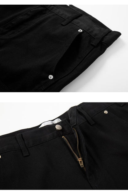 High Street Straight Leg Skinny Jeans Herren Schwarz und Weiß