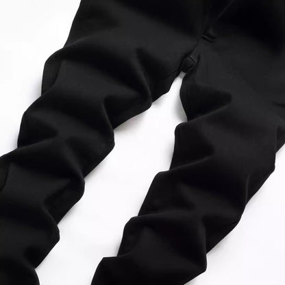 Schwarze, elastische Straight-Jeans für Herren