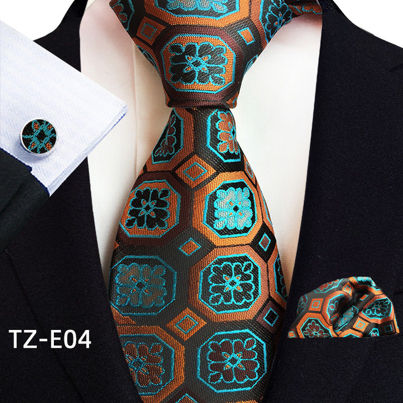 Paisley Tie Square Scarf Pocket Square Cufflinks Three-piece Set - ARCHSHOPE