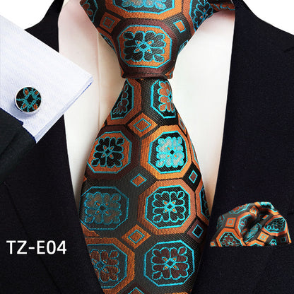 Paisley Tie Square Scarf Pocket Square Cufflinks Three-piece Set - ARCHSHOPE
