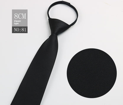 Black Men's Tie Striped Blue Business Tie Lazy Zip Tie In Stock Wholesale Pull Peels - ARCHSHOPE