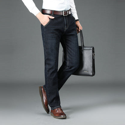 Gepolsterte, warmhaltende Jeans mit Fleecefutter und geradem Bein