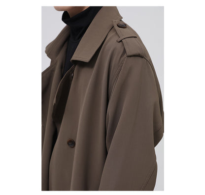 Zweireihiger einfacher Trenchcoat Herrengürtel