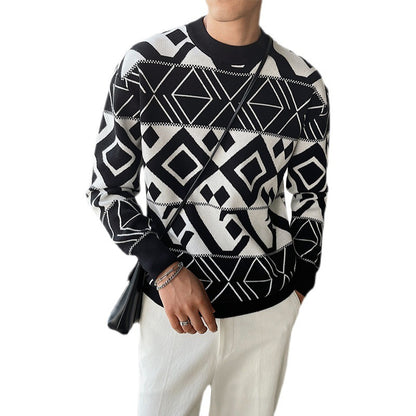 Südkorea Licht Reifung Wind männer Geometrische Jacquard Trend