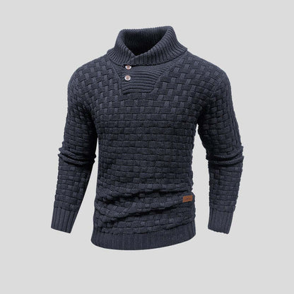 Exquisiter Pullover mit Knopfkaromuster für Jungen