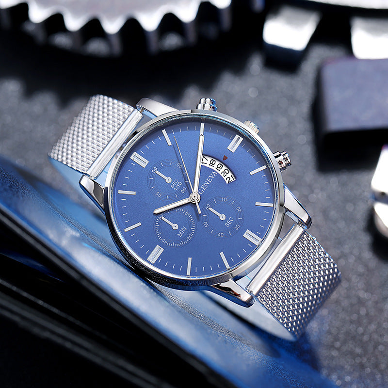 Mens Watch Fake Three-Subdial Six Hands Calendar Casual Fashionable Business Quartz - ARCHSHOPE