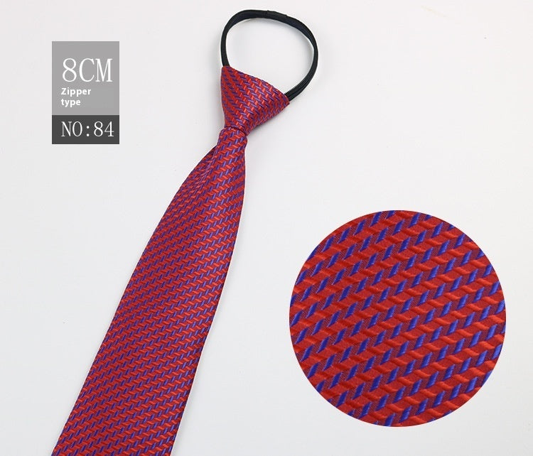 Black Men's Tie Striped Blue Business Tie Lazy Zip Tie In Stock Wholesale Pull Peels - ARCHSHOPE