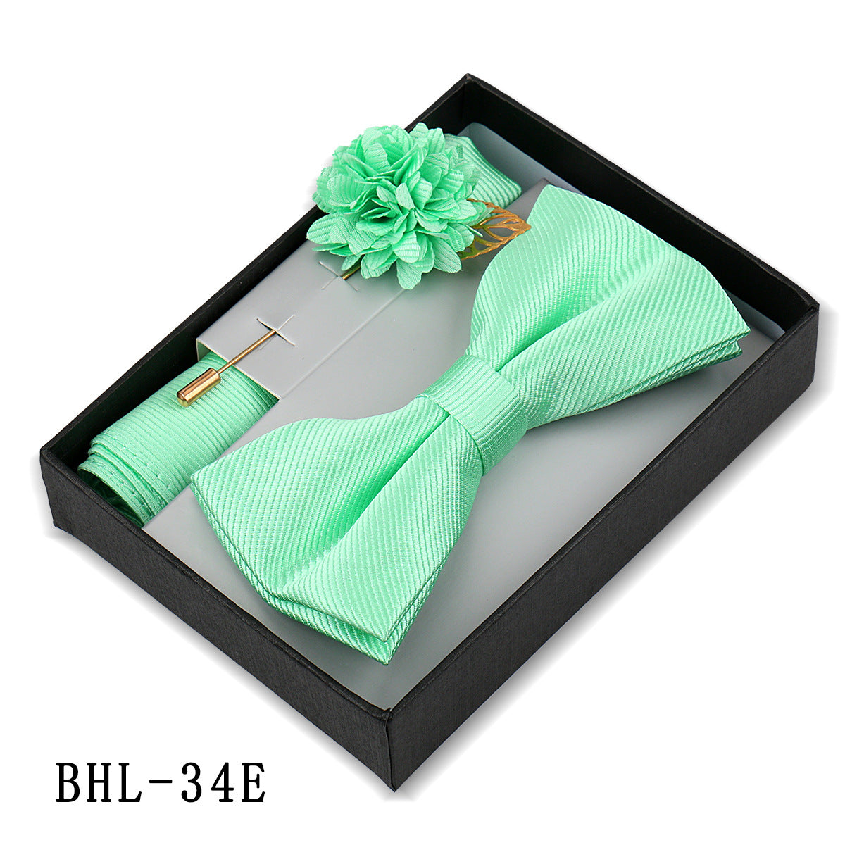 Mens Bow Tie, Pocket Square, And Brooch Gift Set - ARCHSHOPE
