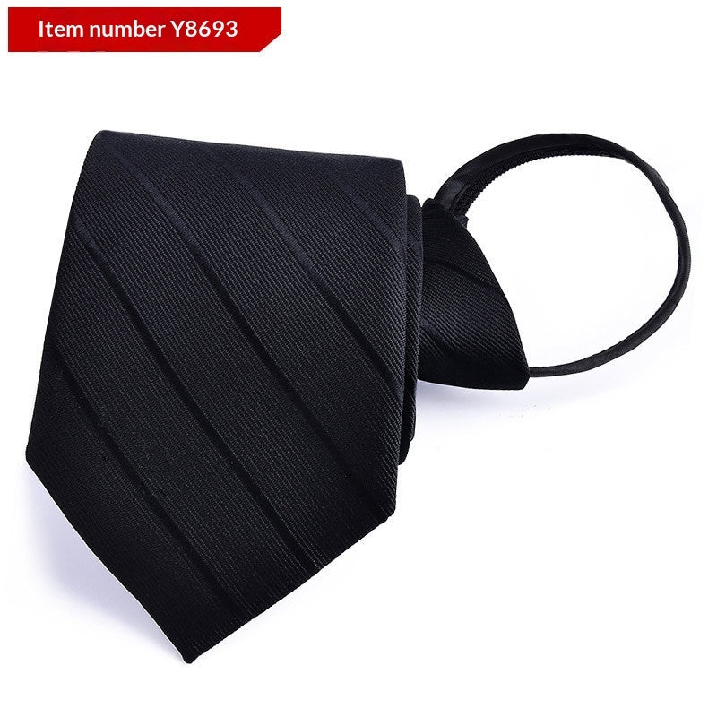 Mens Business Formal Zipper Tie With Blue Stripes - ARCHSHOPE