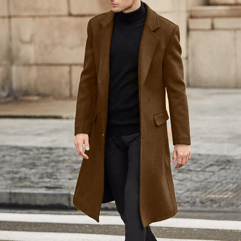 Men's Long Trench Coat Woolen Coat - ARCHSHOPE