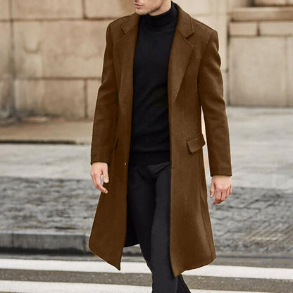 Men's Long Trench Coat Woolen Coat - ARCHSHOPE
