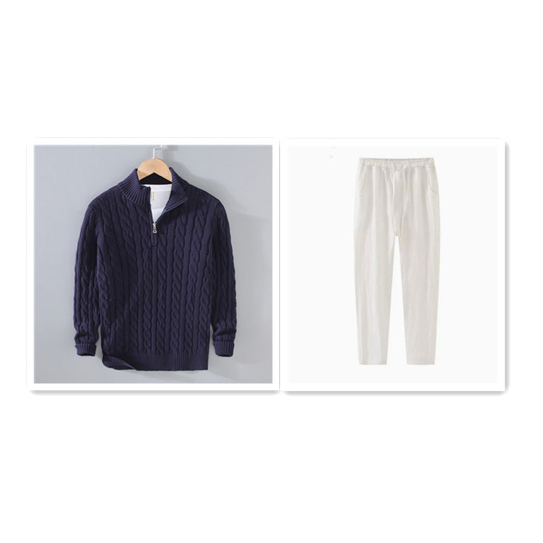 Sweater Loose Zip Pullover Knitting Sweater Coat Men - ARCHSHOPE