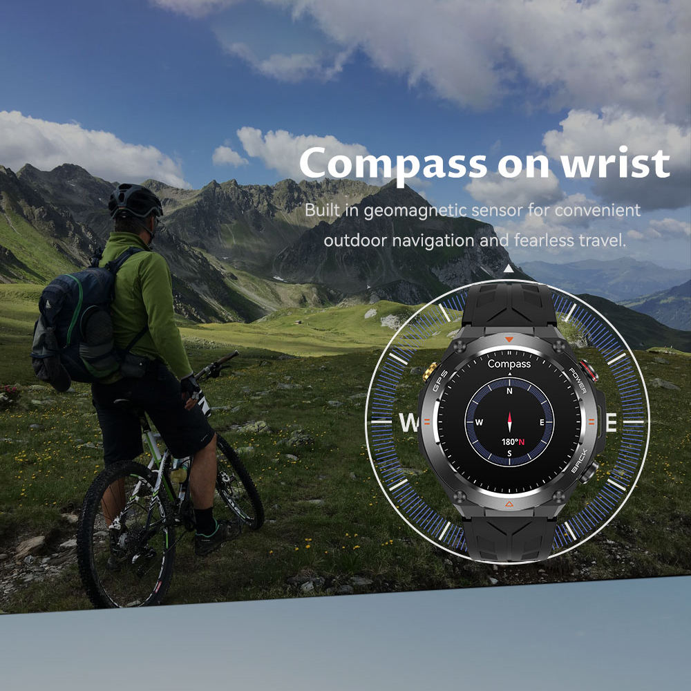 SENBONO GPS Smart Watch Men 1.45'' HD Screen Built-In GPS Altimeter Barometer Compass AI Voice Compatible With Android & IPhone - ARCHSHOPE
