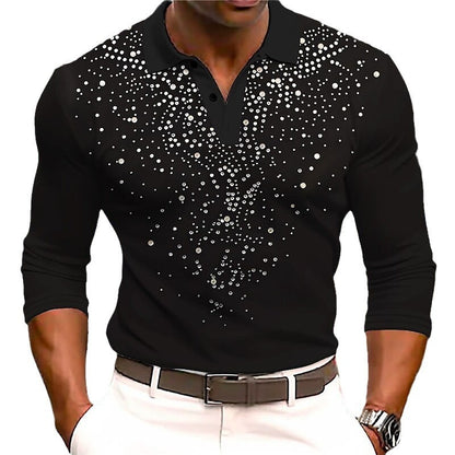 Europäische und amerikanische Herren Casual Printed 3D Polo Shirt Outdoor Freizeit täglich