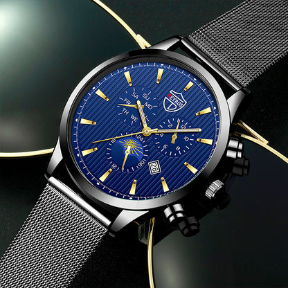 Men's Calendar Watch Business Stainless Steel Luminous Quartz Wrist Watch - ARCHSHOPE