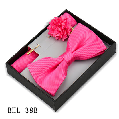 Mens Bow Tie, Pocket Square, And Brooch Gift Set - ARCHSHOPE