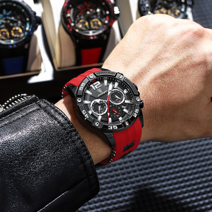 Multifunctional Men's Watch Silicone Band Quartz Wrist Watch - ARCHSHOPE