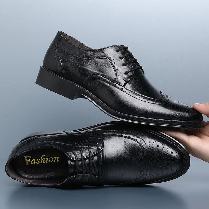 Blockgeschnitzte Freizeitschuhe aus Leder für Herren