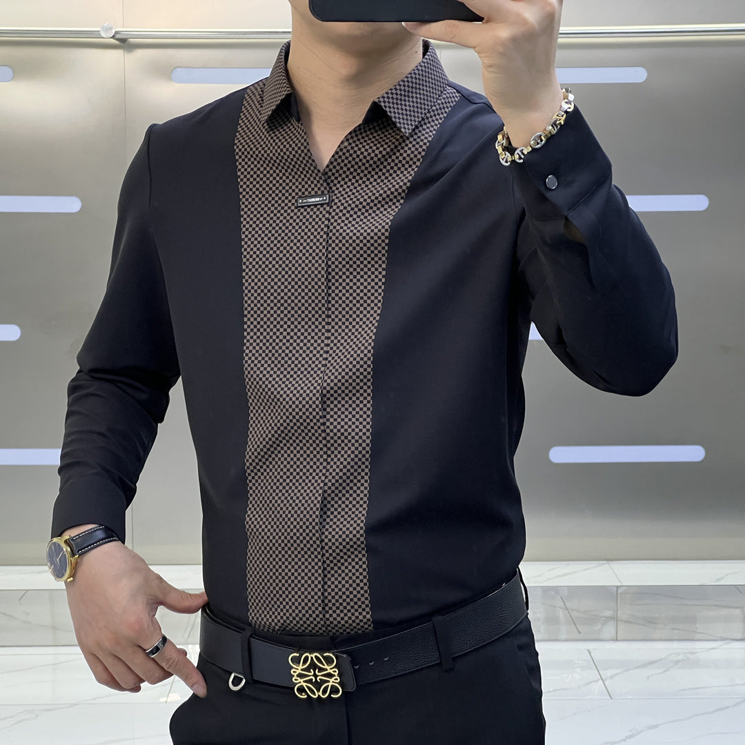 Chemise à manches longues décontractée pour homme