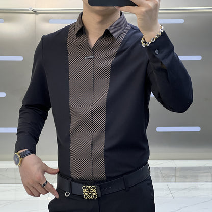Chemise à manches longues décontractée pour homme