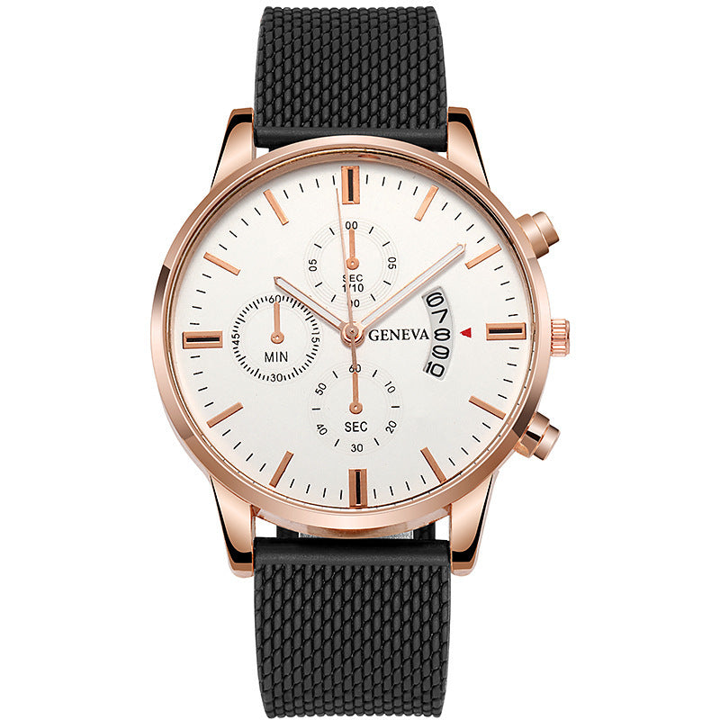 Mens Watch Fake Three-Subdial Six Hands Calendar Casual Fashionable Business Quartz - ARCHSHOPE