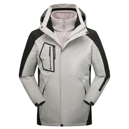 Winter Outdoor Drei-in-Eins-Mantel Warmhaltende Baumwollkleidung Shell-Jacke Baumwollgepolsterter Mantel Für Männer Und Frauen