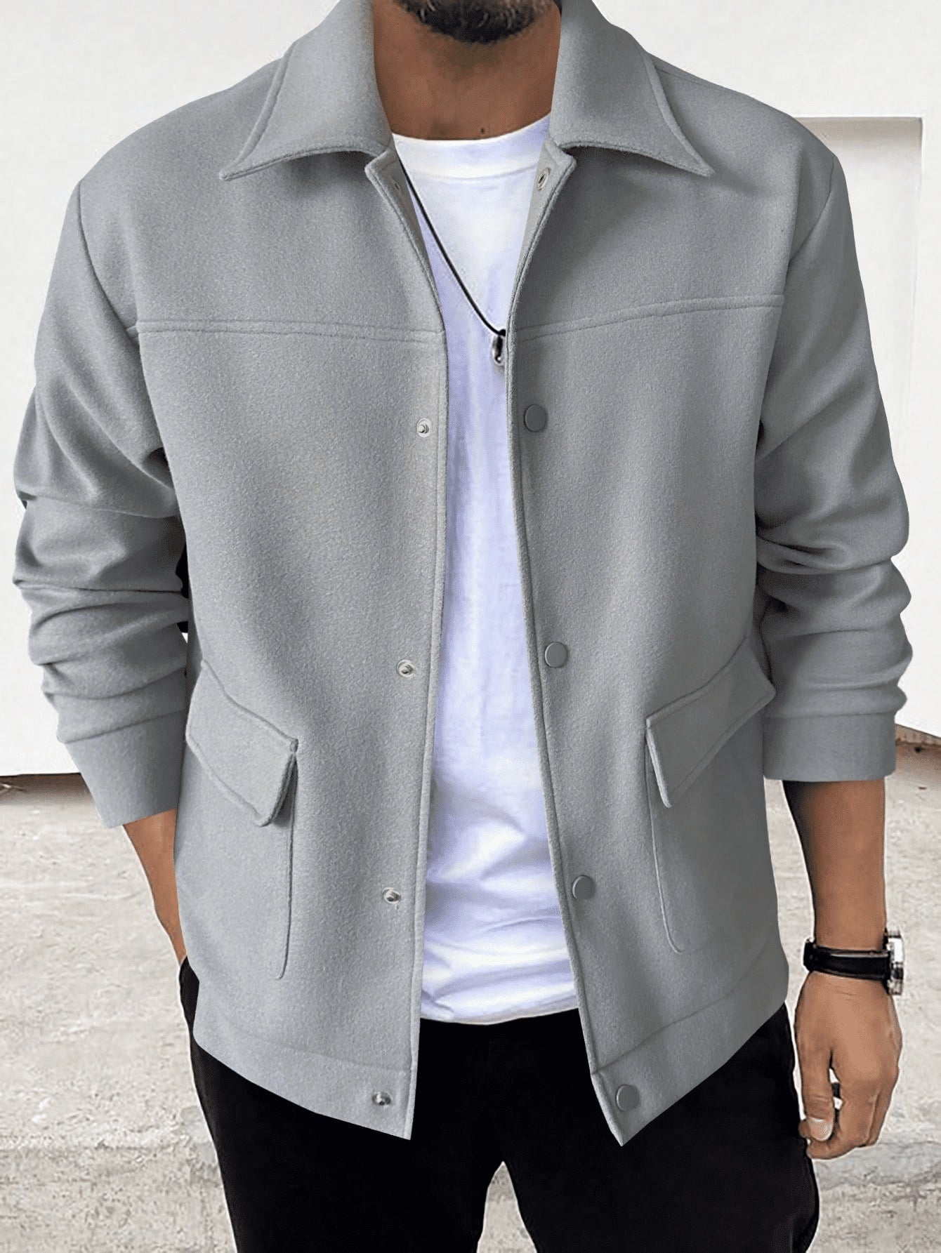Veste décontractée boutonnée pour homme
