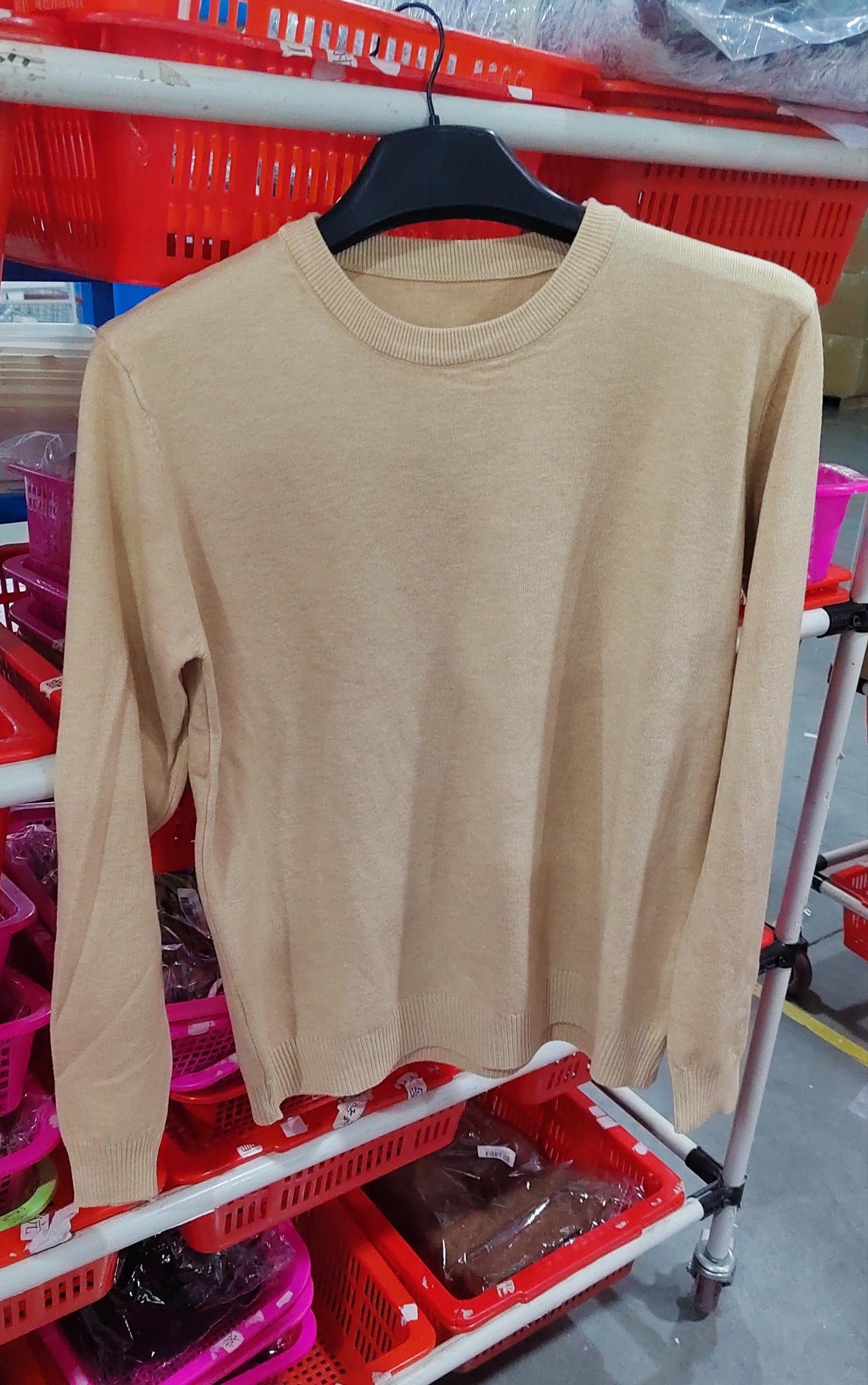 Rundhalspullover Lockerer Oversize-Strickpullover