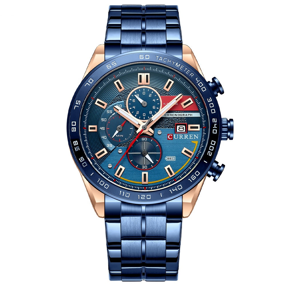Mens Waterproof Multi-Function Watch With Large Dial And Calendar - ARCHSHOPE