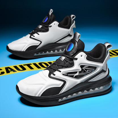 Farblich passende Schnür-Sneaker mit Luftpolsterung, leichte Herrenschuhe mit dicker Sohle, modische Freizeitschuhe für den Laufsport